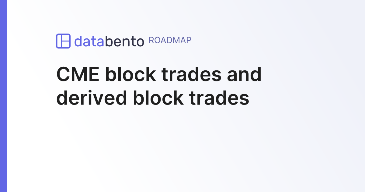 CME block trades and derived block trades