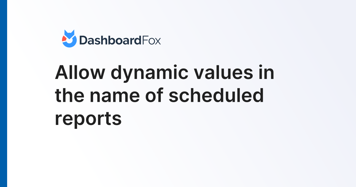 Allow dynamic values in the name of scheduled reports